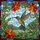 Intricate Hummingbird Stained Glass Tiffany Design - Flowering Vines Sky Cloud Mosaic Art Stained Glass Suncatcher - 5