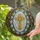 Stained Glass Cross Mosaic Art with Geometric Patterns, Leaf Wreath & Egg Shape Stained Glass Suncatcher - 2