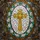Stained Glass Cross Mosaic Art with Geometric Patterns, Leaf Wreath & Egg Shape Stained Glass Suncatcher - 5