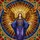 Angel Stained Glass Mosaic - Tiffany Style Sunburst Halo, Blue Purple Robes, Golden Cross Stained Glass Suncatcher - 5