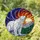 Majestic Polar Bear Stained Glass Art Cosmic Night Sky Setting Sun Mountains Landscape Stained Glass Suncatcher - 1