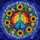 Rainbow Peace Sign Stained Glass, Tiffany Floral Mosaic, Iridescent Jewel Tone Art Stained Glass Suncatcher - 5