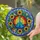 Rainbow Peace Sign Stained Glass, Tiffany Floral Mosaic, Iridescent Jewel Tone Art Stained Glass Suncatcher - 2