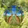 Kangaroos Stained Glass Artwork - Glowing Tiffany Jewel Tone Trees Hills Sky Mosaic Stained Glass Suncatcher - 1