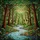 Forest Stream Woodland Stained Glass Art - Tiffany Jewel Tones Sun-Dappled Nature Decor Stained Glass Suncatcher - 5