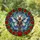 Mothman Red Eyes Rose Stained Glass Tiffany Style - Dark Cryptid Winged Creature Art Stained Glass Suncatcher - 1