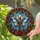 Mothman Red Eyes Rose Stained Glass Tiffany Style - Dark Cryptid Winged Creature Art Stained Glass Suncatcher - 2