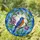 Jewel Tone Blue Orange Songbird & Opalescent Full Moon - Intricate Tiffany Stained Glass Art Stained Glass Suncatcher - 1