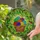 Woven Yarn Basket Stained Glass Leaves Mosaic - Tiffany Style Jewel Tone Green Red Purple Art Stained Glass Suncatcher - 2