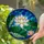 White Lotus Flower & Peach Bud Stained Glass - Tiffany Style Water Mosaic Colorful Jewel Tones Stained Glass Suncatcher - 2