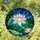 White Lotus Flower & Peach Bud Stained Glass - Tiffany Style Water Mosaic Colorful Jewel Tones Stained Glass Suncatcher - 1