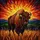 Majestic American Bison Prairie Sunset Tiffany Stained Glass Mosaic Art Glowing Jewel Tones Stained Glass Suncatcher - 5