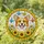 Welsh Corgi Sunflowers Butterflies - Tiffany Style Intricate Golden Mosaic Window Art Stained Glass Suncatcher - 1
