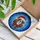 Cavalier King Charles Spaniel Santa Hat Stained Glass Mosaic Christmas Holiday Decor Stained Glass Suncatcher - 3