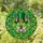 Brindle French Bulldog Leprechaun Hat Stained Glass Shamrocks - St. Patrick's Day Stained Glass Suncatcher - 1