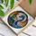 Young Woman & Dragon Teacup Fantasy Art - Detailed Tiffany Glass Mosaic Jewel Tone Decor Stained Glass Suncatcher - 3