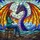 Young Woman & Dragon Teacup Fantasy Art - Detailed Tiffany Glass Mosaic Jewel Tone Decor Stained Glass Suncatcher - 5