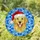 Golden Retriever Santa Hat Dog Mosaic Glass - Christmas Holiday Pet Lover Gift Stained Glass Suncatcher - 1