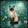 Siamese Cat Blue Eyes Crescent Moon Stained Glass Garden - Tiffany Style Decor Stained Glass Suncatcher - 5