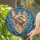 Detailed Sphynx Cat Stained Glass Art, Tiffany Style Design with Piercing Blue Eyes Stained Glass Suncatcher - 2