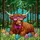 Highland Cow Easter Eggs Forest Mosaic - Tiffany Stained Glass Spring Home Decor Gift Stained Glass Suncatcher - 5