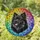 Black Fluffy Spitz Dog Stained Glass Mosaic Art - Happy Smiling Pet Lover Gift for Dog Owners Stained Glass Suncatcher - 1