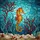 Seahorse Stained Glass Art - Tiffany Style Underwater Ocean Coral Mosaic Jewel Tones Stained Glass Suncatcher - 5