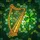 Golden Celtic Harp Four-Leaf Clover Stained Glass Mosaic - Irish Luck Heritage Gift Stained Glass Suncatcher - 5