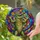 Anthropomorphic Alligator King Golden Crown Stained Glass Mardi Gras Festival Decor Stained Glass Suncatcher - 2