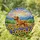 Stained Glass Leaping Rhodesian Ridgeback Dog Wildflower Field Sunflowers Lupine Art Stained Glass Suncatcher - 1