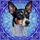 Alert Tricolor Rat Terrier Dog Stained Glass Mosaic - Tiffany Style Jewel Tone Leaf Vine Design Stained Glass Suncatcher - 5