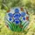 Blue Irises Butterflies Tiffany Glass Mosaic - Floral Stained Glass Window Decor Stained Glass Suncatcher - 1
