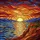 Tiffany Style Glowing Sunset Ocean Cliffs Mountains Sky Stained Glass Mosaic Stained Glass Suncatcher - 5