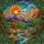 Panoramic Sun Mountain River Forest Cliffs Landscape - Sunrise Sunset Jewel Tone Stained Glass Stained Glass Suncatcher - 5