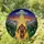 Bigfoot Sasquatch UFO Stained Glass Artwork with Mountain Forest & Tractor Beam Stained Glass Suncatcher - 1