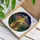 Bigfoot Sasquatch UFO Stained Glass Artwork with Mountain Forest & Tractor Beam Stained Glass Suncatcher - 3
