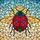 Ladybug Stained Glass Tiffany Art Mosaic - Red Spots, Teal Legs, Orange Halo Window Decor Stained Glass Suncatcher - 5