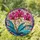 Intricate Phalaenopsis Orchid Stained Glass Mosaic - Jewel Tone Abstract Art Design Stained Glass Suncatcher - 1