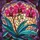 Intricate Phalaenopsis Orchid Stained Glass Mosaic - Jewel Tone Abstract Art Design Stained Glass Suncatcher - 5