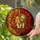 Fierce Lion Head Roman Centurion Helmet Golden Spear Stained Glass Fiery Ember Mosaic Stained Glass Suncatcher - 2