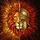 Fierce Lion Head Roman Centurion Helmet Golden Spear Stained Glass Fiery Ember Mosaic Stained Glass Suncatcher - 5