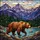 Grizzly Bear Stained Glass Mountains Forest River - Tiffany Style Wildlife Decor Stained Glass Suncatcher - 5