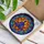 Meditative Lotus Figure Stained Glass Art - Tiffany Style Jewel Tone Mosaic Concentric Rings Stained Glass Suncatcher - 3