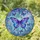 Majestic Purple Blue Butterfly Tiffany Stained Glass Art - Intricate Filigree Floral Mosaic Design Stained Glass Suncatcher - 1