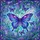 Majestic Purple Blue Butterfly Tiffany Stained Glass Art - Intricate Filigree Floral Mosaic Design Stained Glass Suncatcher - 5
