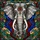 Regal Elephant Head Tiffany Glass Art - Jeweled Bindi, Colorful Floral Edge-to-Edge Stained Glass Suncatcher - 5