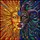 Stained Glass Sunburst Jester Mask Ornate Face Blue Teardrop Jewel Tiffany Art Mosaic Stained Glass Suncatcher - 5