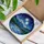 Nocturnal Mountain Landscape Two Moons Stars Stained Glass Jewel Tone Night Sky Stained Glass Suncatcher - 3