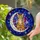 Tabby Cat Stained Glass Art on Glowing Crescent Moon Celestial Night Sky Tiffany Style Stained Glass Suncatcher - 2