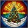 Christmas Tree Stained Glass Art with Jeweled Ornaments, Snowdrift & Sunburst - Holiday Gift Stained Glass Suncatcher - 5